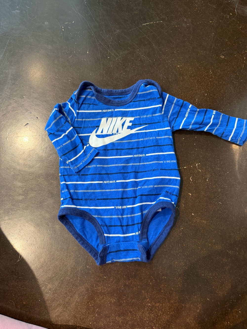 Nike Blue Striped Baby One-Piece Bodysuit